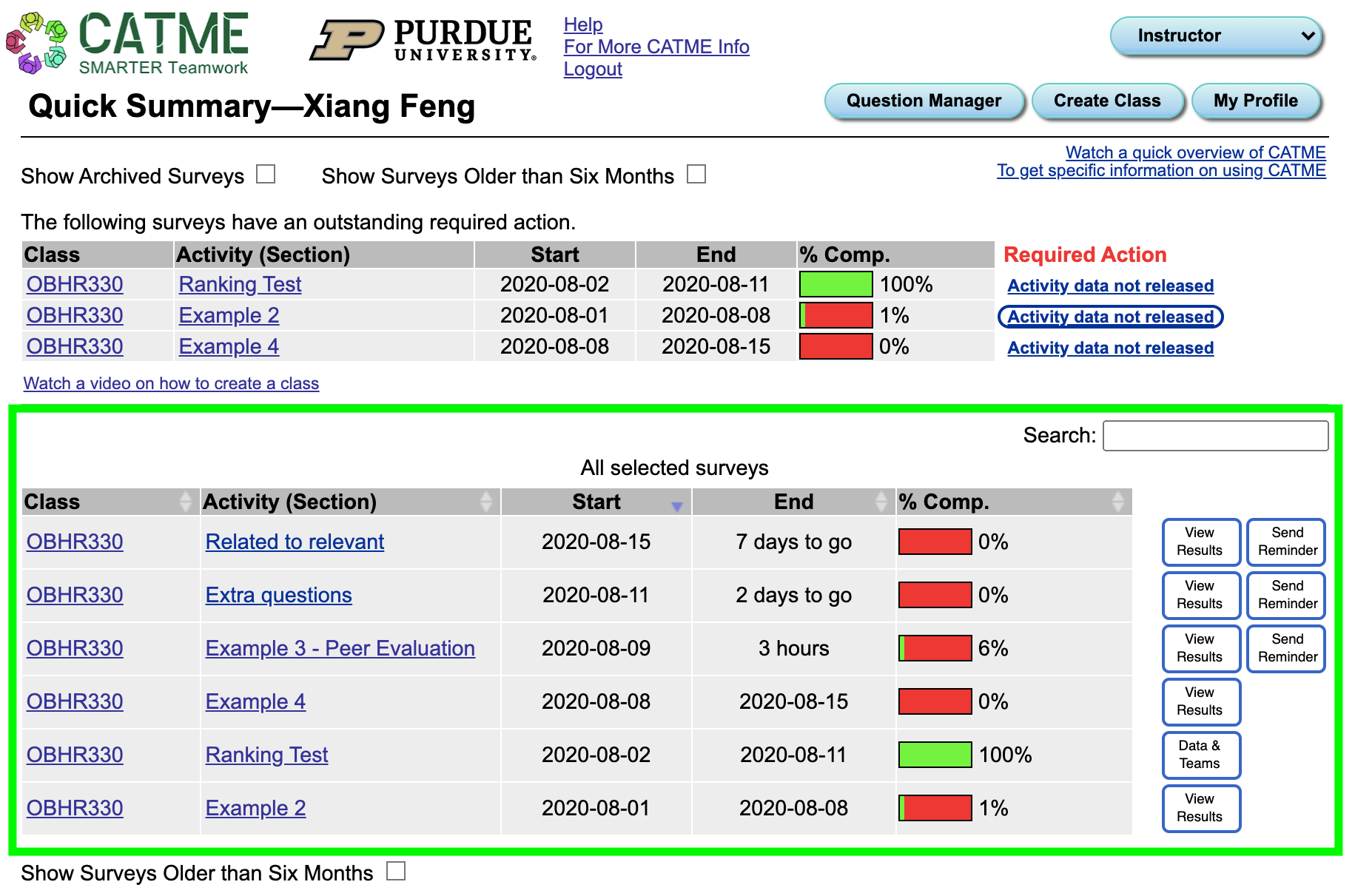 Active Survey Table