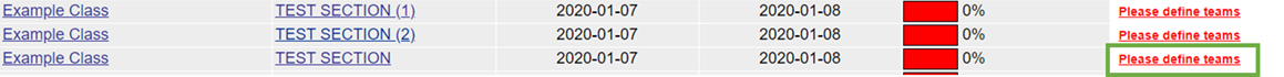 Click 'Please define teams' on the Survey with your Original Survey Name
