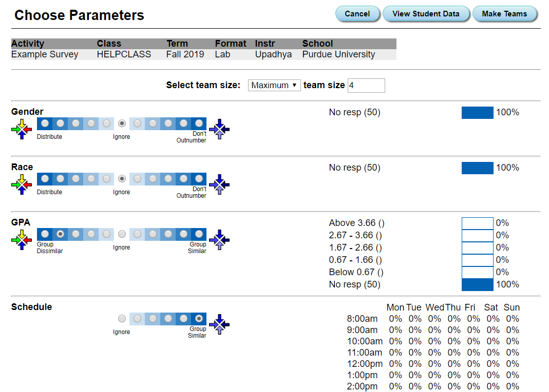 Choose Parameters