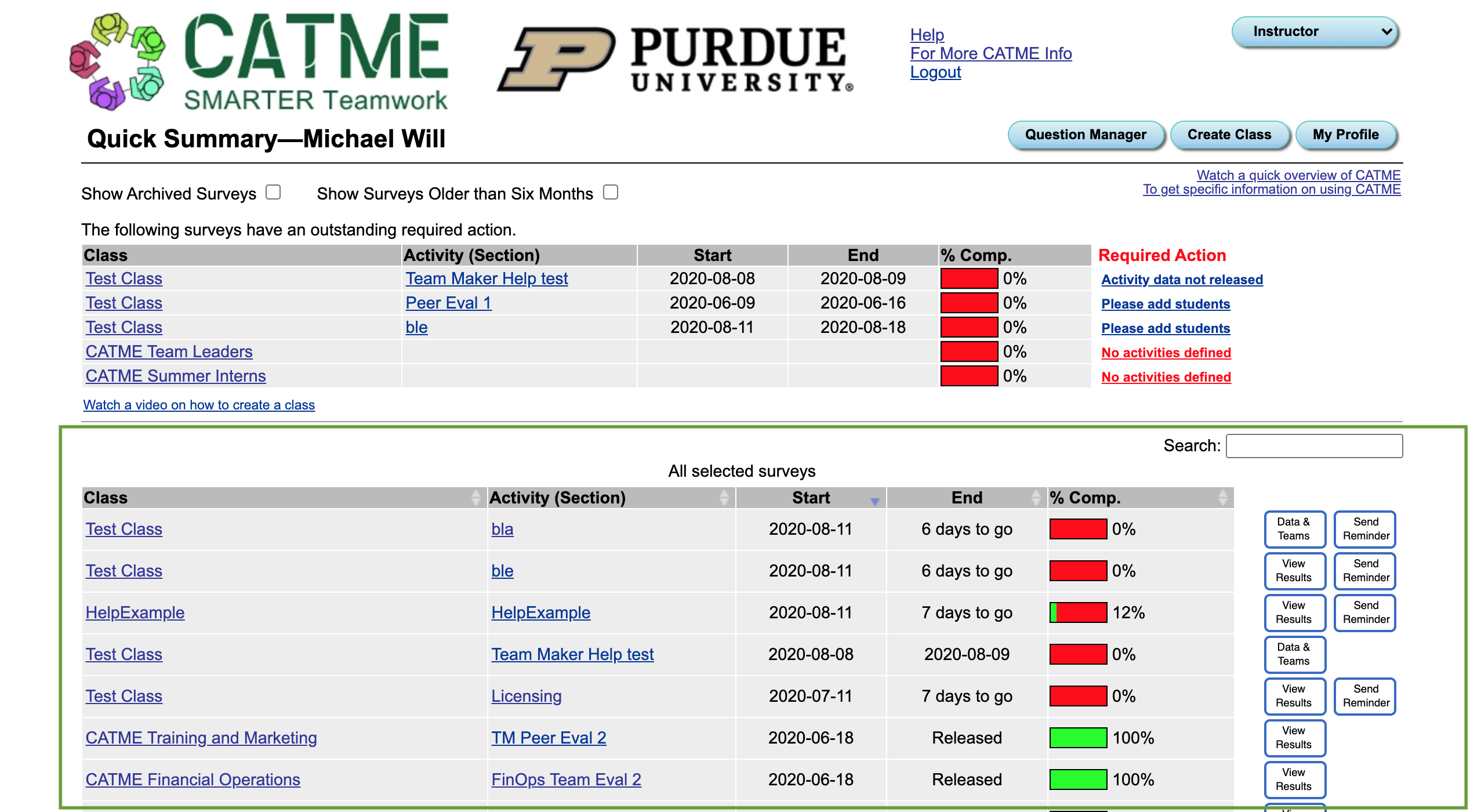 Active Survey Table